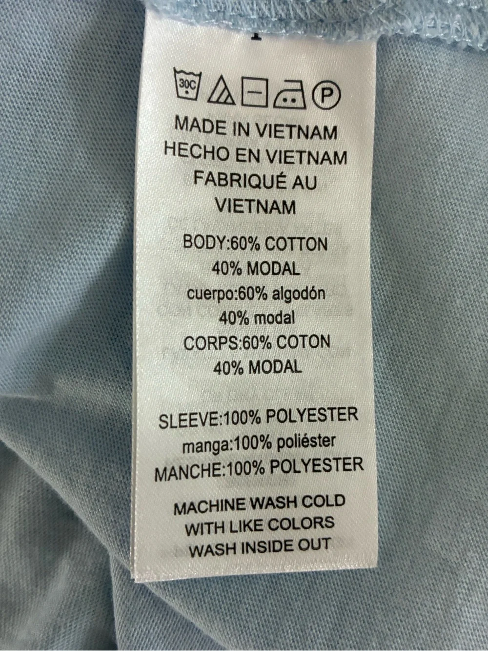Michael Kors V-Neck Tee Shirt Blouse Beach Coastal Cottagecore Light Blue Large